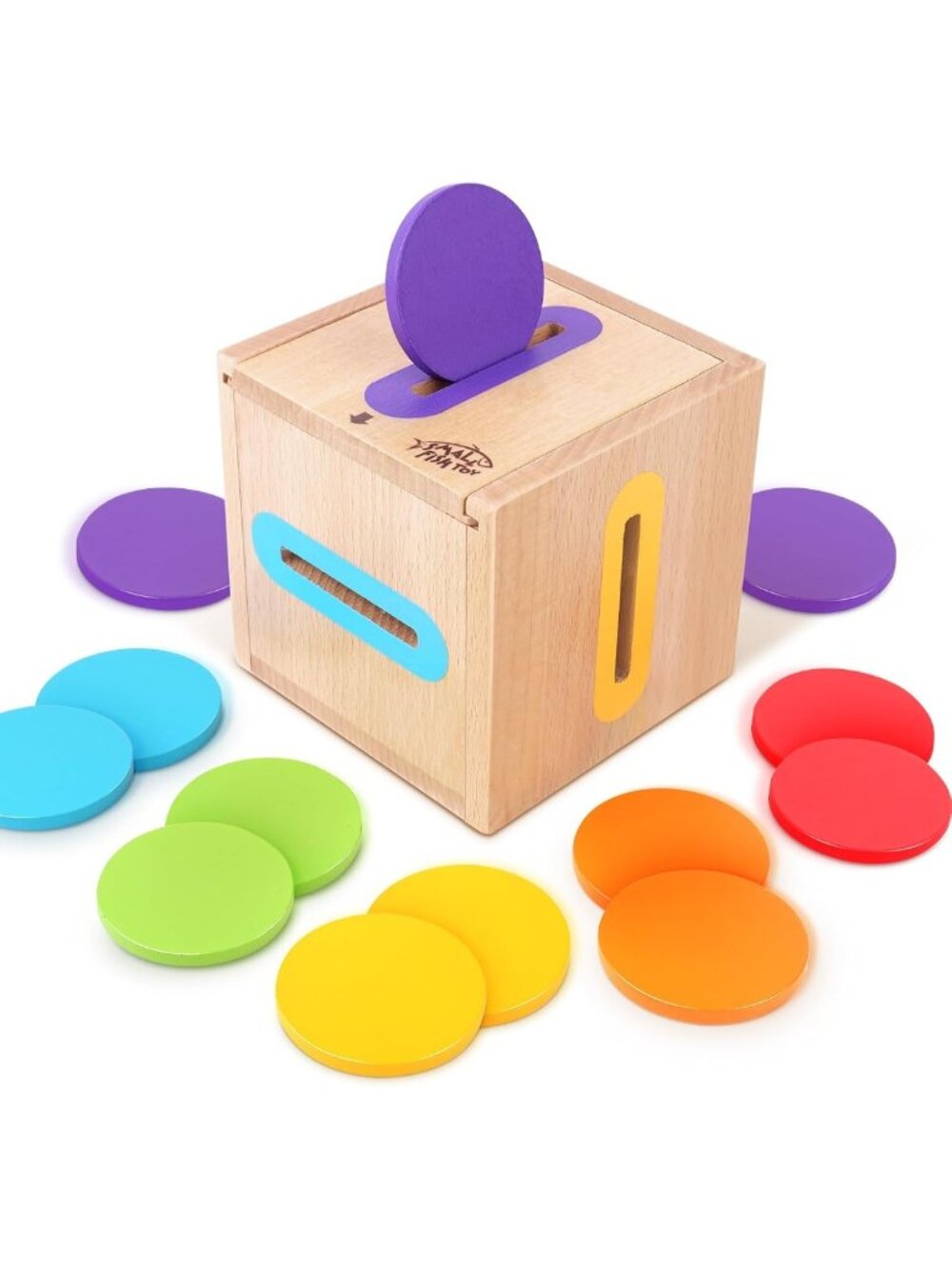 Color Sorting Wooden Object Permanence Box - Montessori Toys for Toddlers 1-3